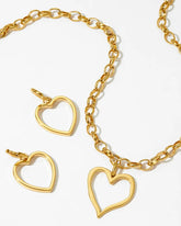 Chunky Hollow Heart Necklace